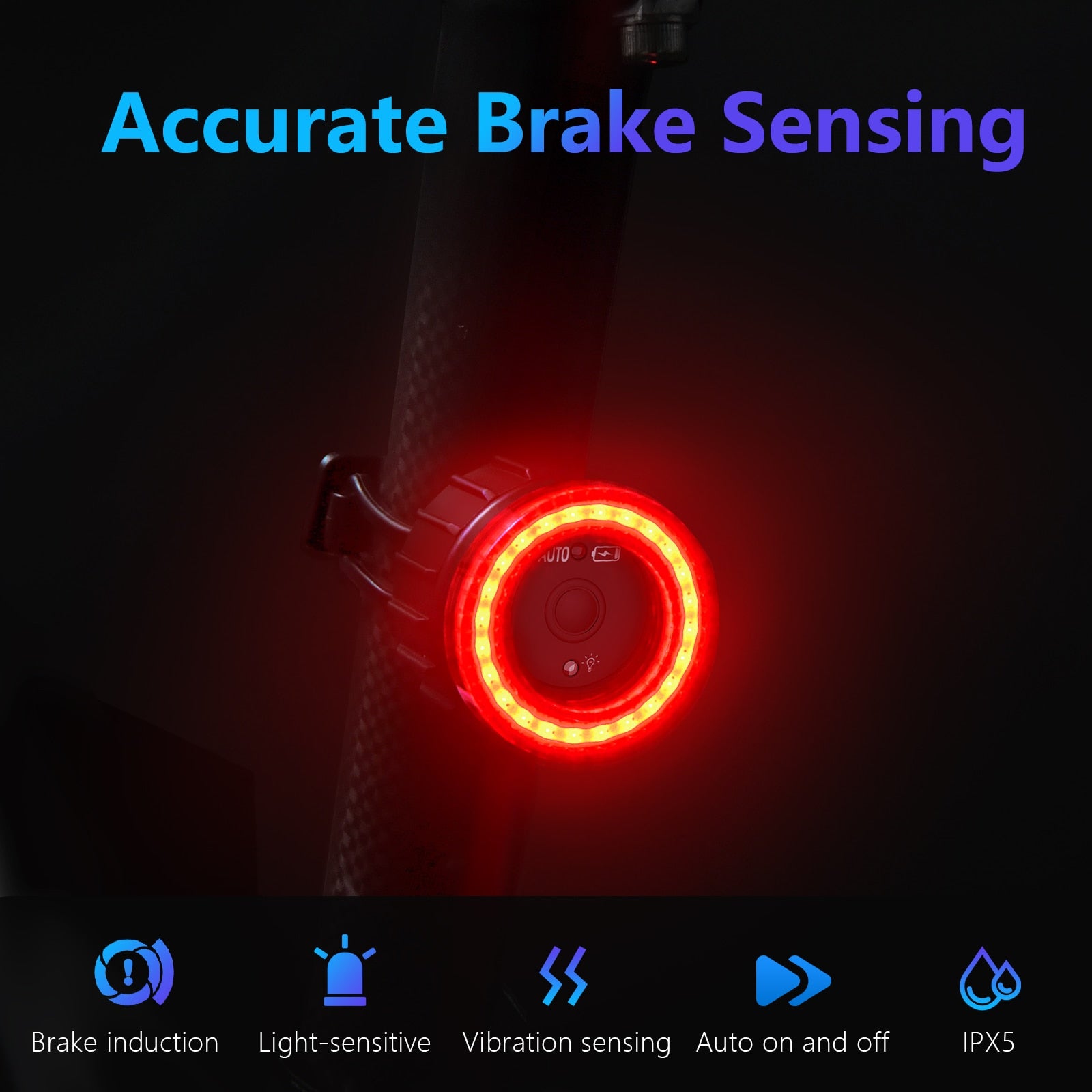 Bicycle Smart Auto Brake Sensing Light BIKE FIELD