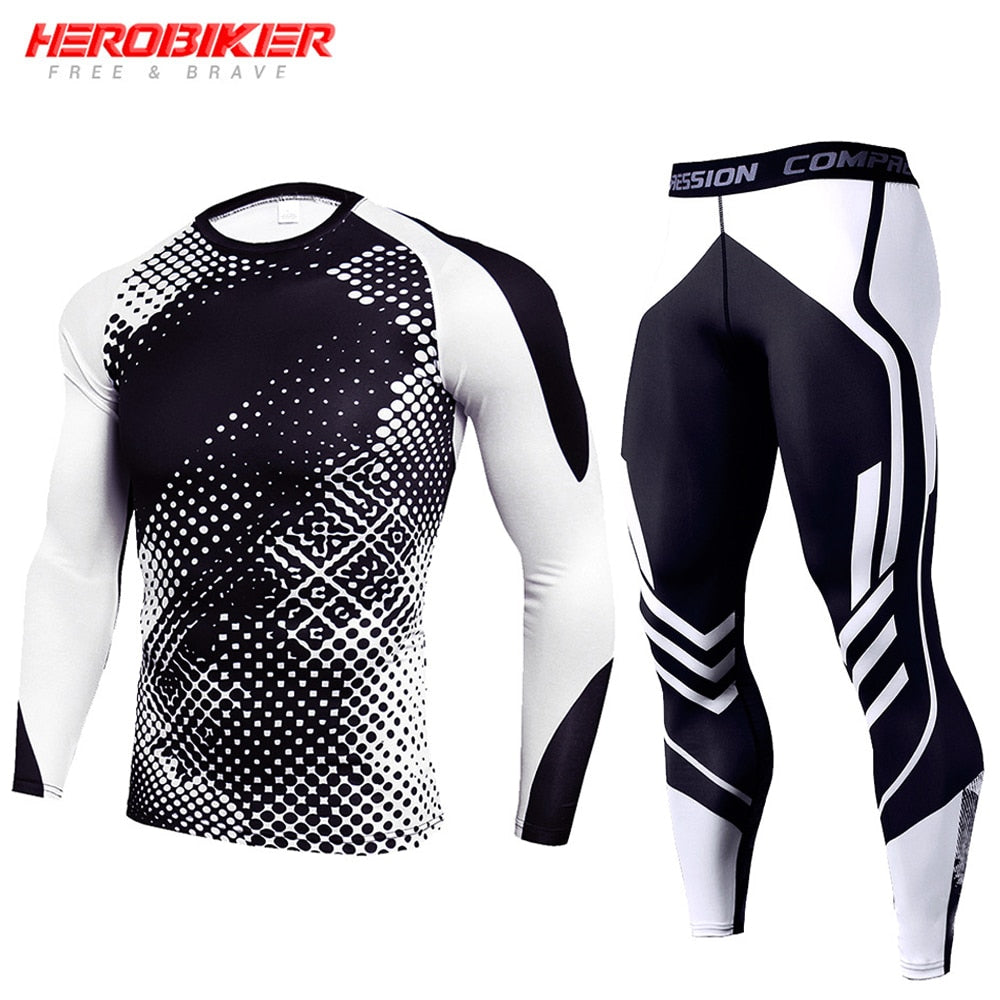 Men's Compression Sportswear Suits Gym Tights Training Clothes Workout Jogging Sports Set Running Rashguard Tracksuit For Men BIKE FIELD