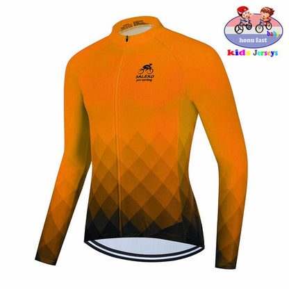 Boys' Long Sleeve Cycling Jersey Set for Spring and Autumn Adventures" BIKE FIELD