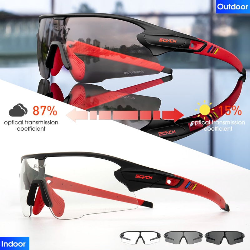 Red Photochromic Cycling Sunglasses BIKE FIELD