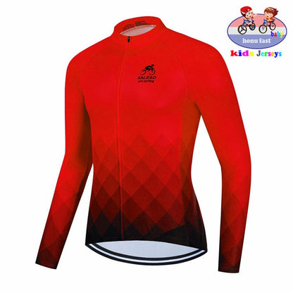 Boys' Long Sleeve Cycling Jersey Set for Spring and Autumn Adventures" BIKE FIELD