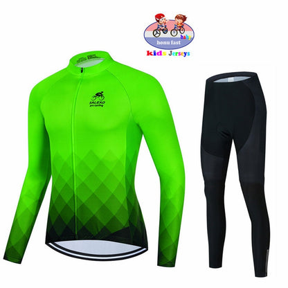 Boys' Long Sleeve Cycling Jersey Set for Spring and Autumn Adventures" BIKE FIELD