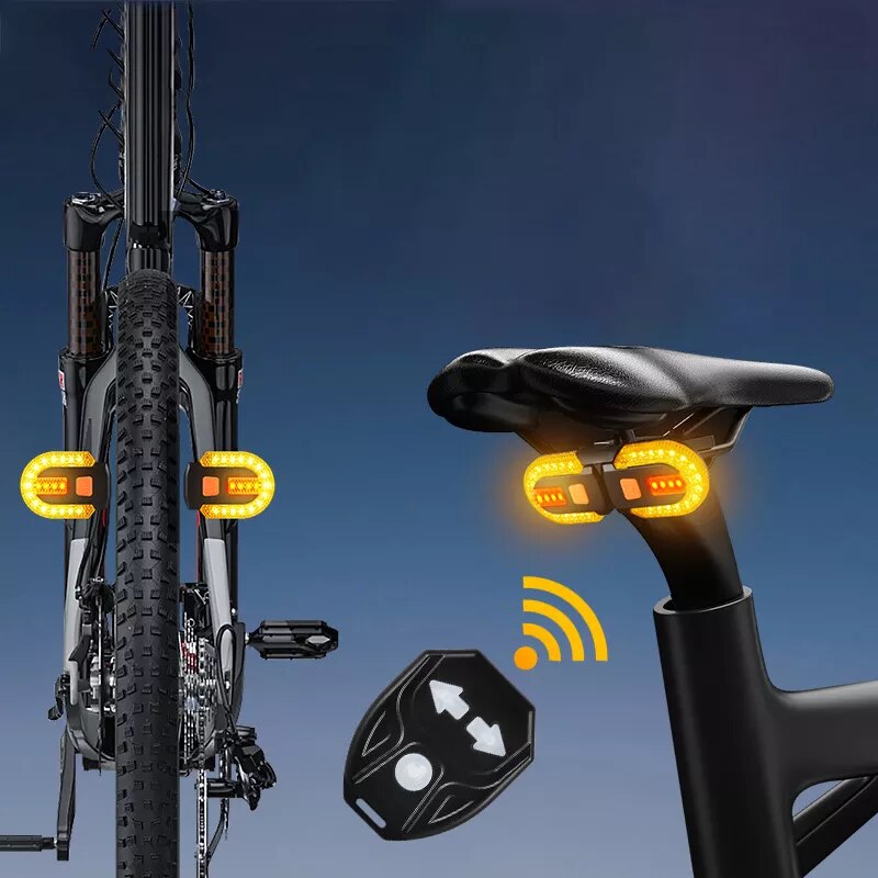 Bike Turn Signal Rear Light - USB Rechargeable LED Bicycle Lamp with Wireless Remote Control BIKE FIELD