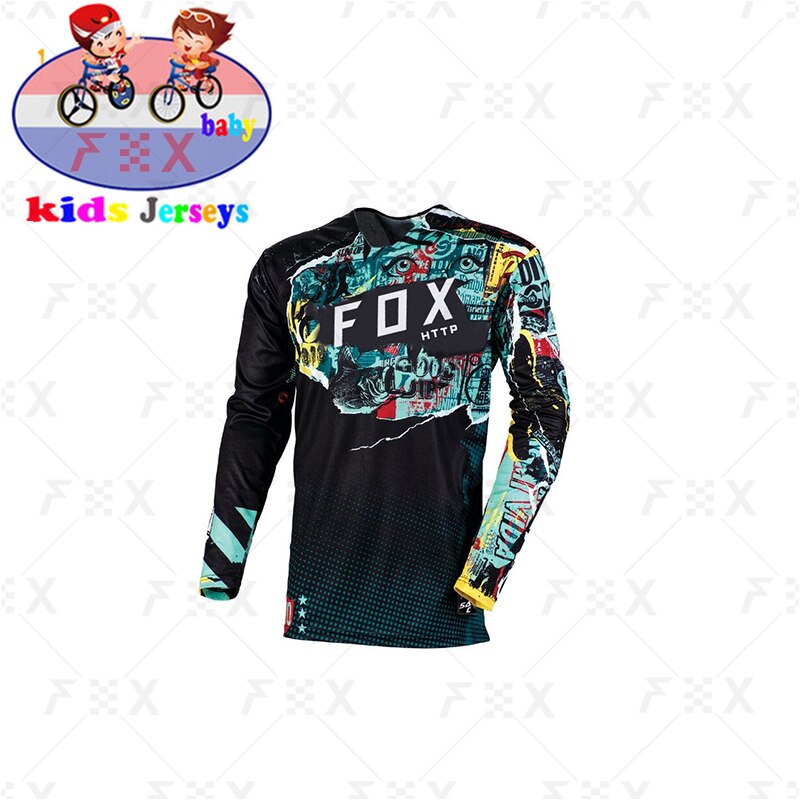 Kids Full-Sleeve Downhill Jersey: Fox MTB T-Shirt for Young Riders BIKE FIELD