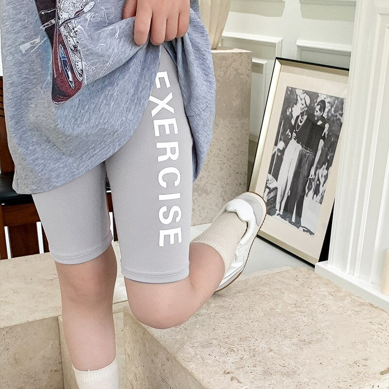 Girls Shorts Teenagers Letter Print Bottom Leggings BIKE FIELD