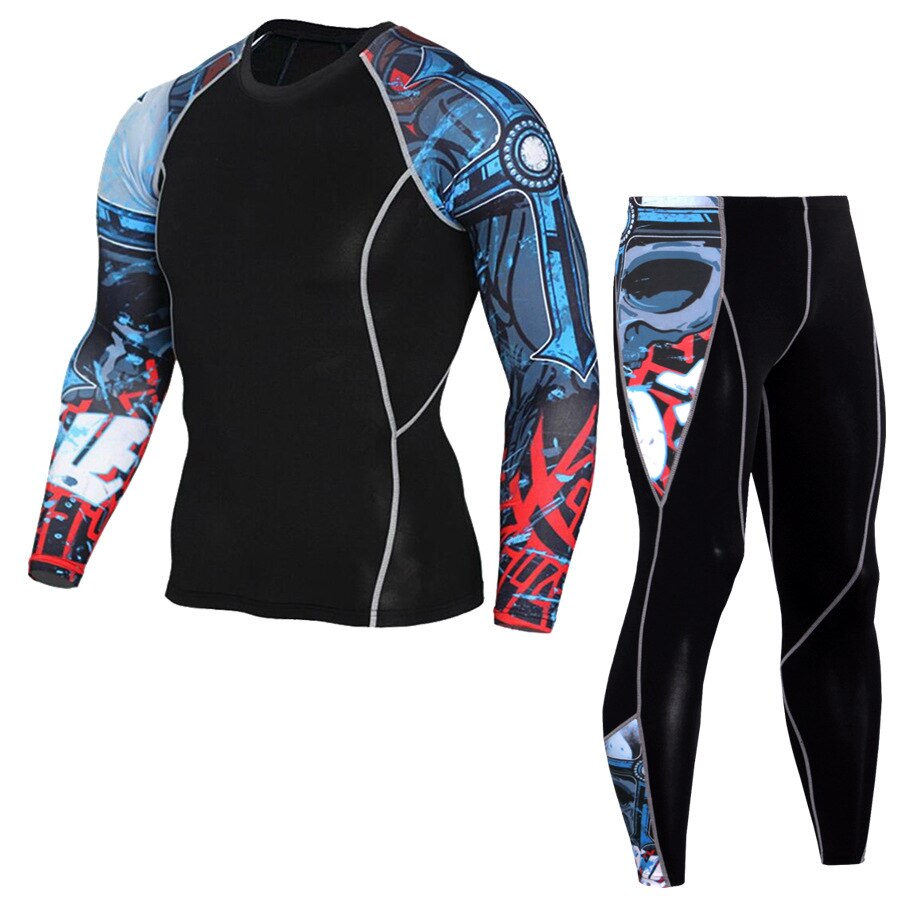 Men's Compression Sportswear Suits Gym Tights Training Clothes Workout Jogging Sports Set Running Rashguard Tracksuit For Men BIKE FIELD