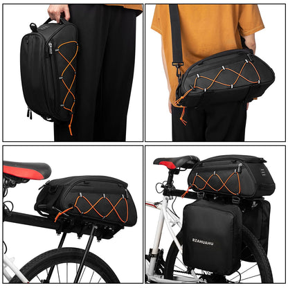 Bicycle Rear Seat Bag Cooler Bag with 2 Side Hanging Bags BIKE FIELD