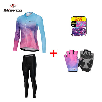 Pro Team Women's Long Sleeve Jersey Set BIKE FIELD