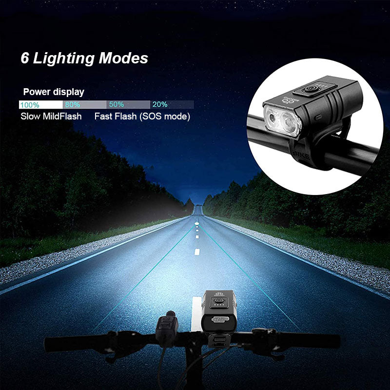 Bicycle Light T6 LED Front USB Rechargeable - 1000LM Bike Headlight BIKE FIELD