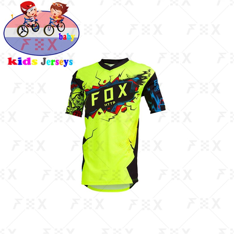 Kids Full-Sleeve Downhill Jersey: Fox MTB T-Shirt for Young Riders BIKE FIELD