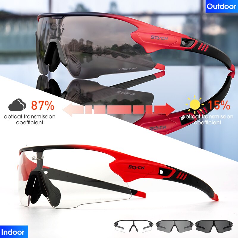 Red Photochromic Cycling Sunglasses BIKE FIELD