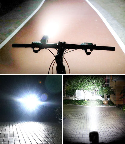 USB Rechargeable Bike Front Lights with Auto Shut Off and Horn BIKE FIELD