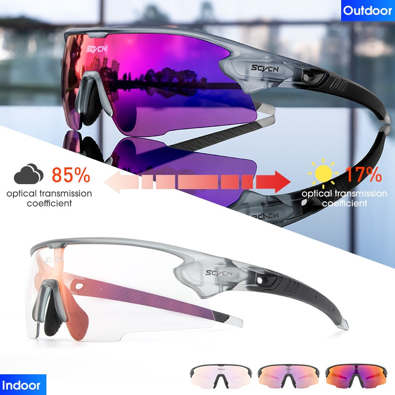 Red Photochromic Cycling Sunglasses BIKE FIELD