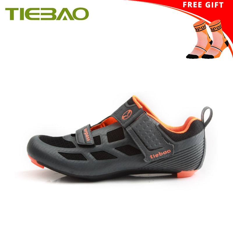 Triathlon Cycling Shoes: SPD-SL Pedals, Self-Locking Design for Breathable Road Riding BIKE FIELD