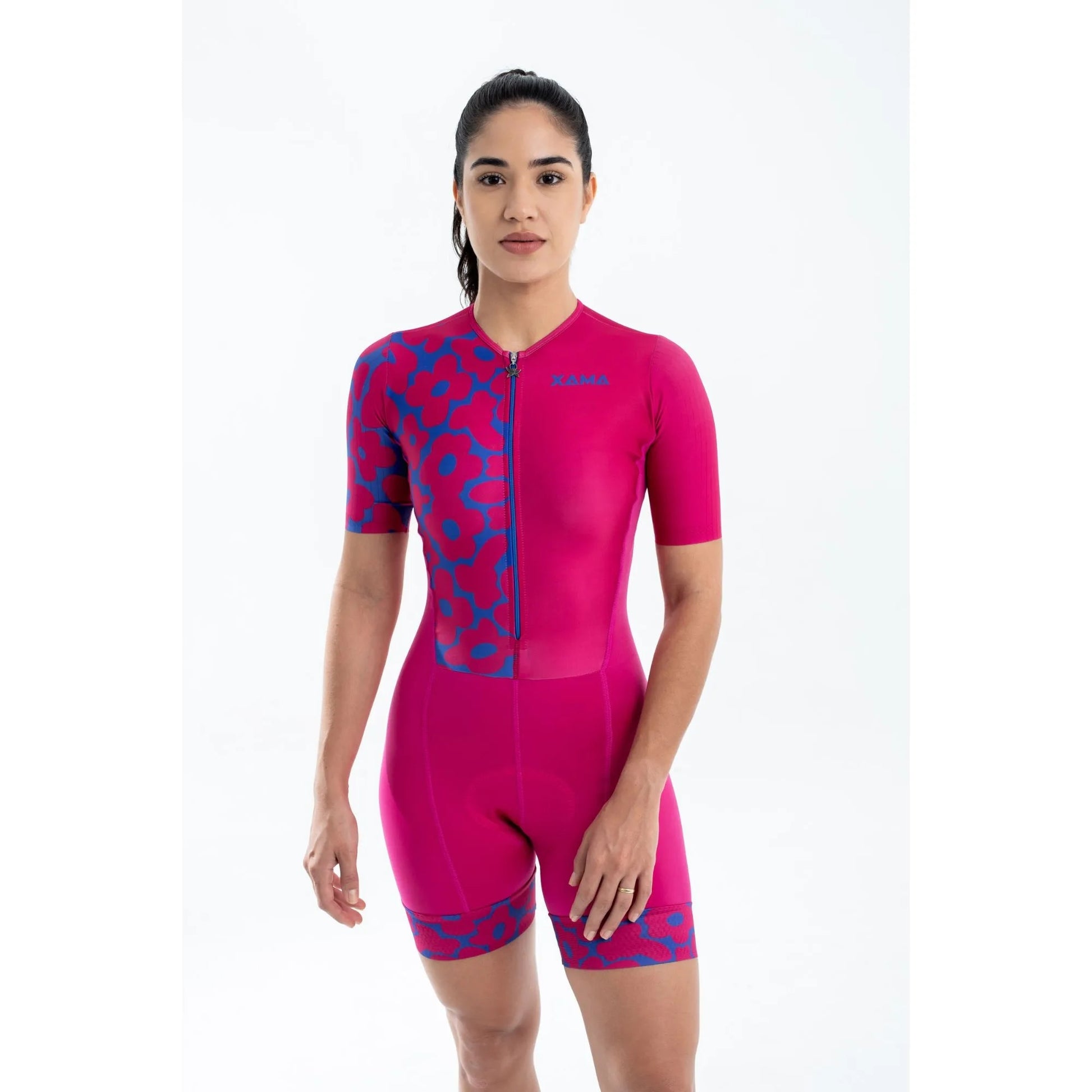 Summer Women's Short Sleeve Cycling Skinsuit: Pro Team Aero Jumpsuit BIKE FIELD