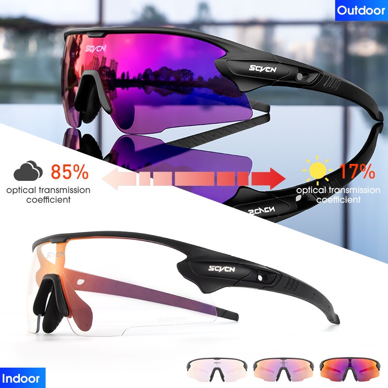 Red Photochromic Cycling Sunglasses BIKE FIELD