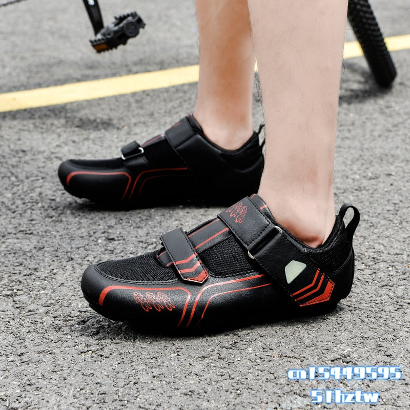 White MTB Triathlon Cycling Shoes for Men and Women: SPD Pedal Self-Locking Design BIKE FIELD