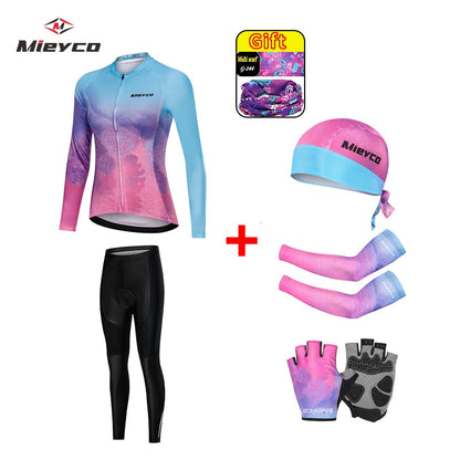 Pro Team Women's Long Sleeve Jersey Set BIKE FIELD