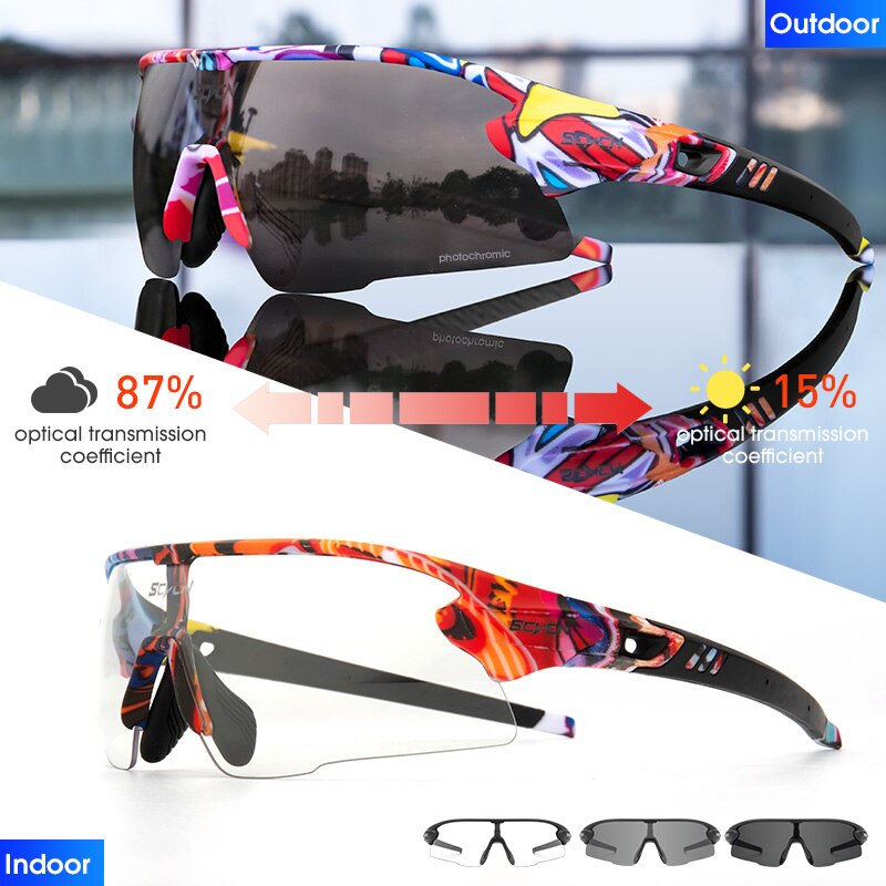 Red Photochromic Cycling Sunglasses BIKE FIELD