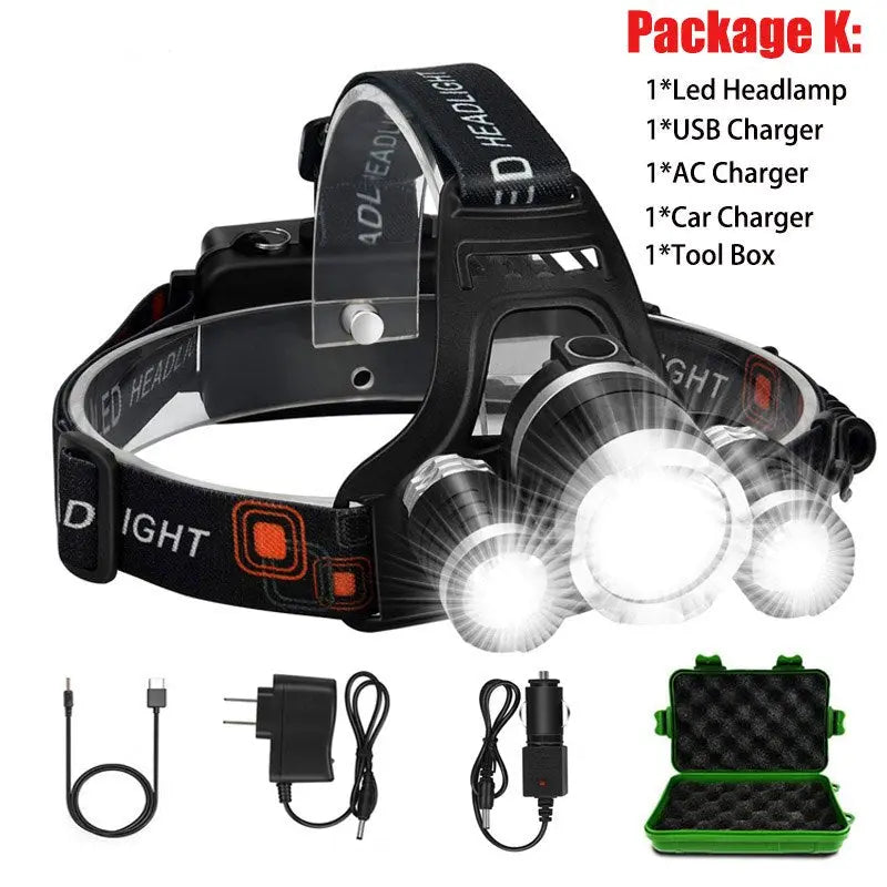 T20 LED Headlamp – Ultra Bright, USB Rechargeable, Waterproof BIKE FIELD