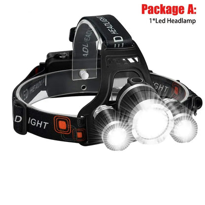 T20 LED Headlamp – Ultra Bright, USB Rechargeable, Waterproof BIKE FIELD