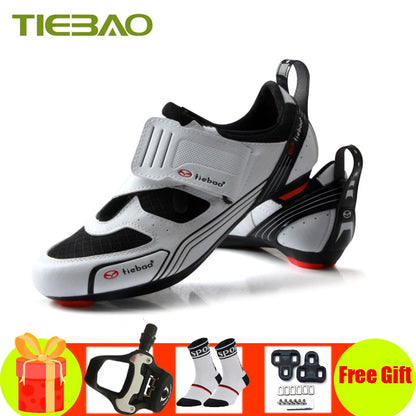 Triathlon Cycling Shoes: SPD-SL Pedals, Self-Locking Design for Breathable Road Riding BIKE FIELD