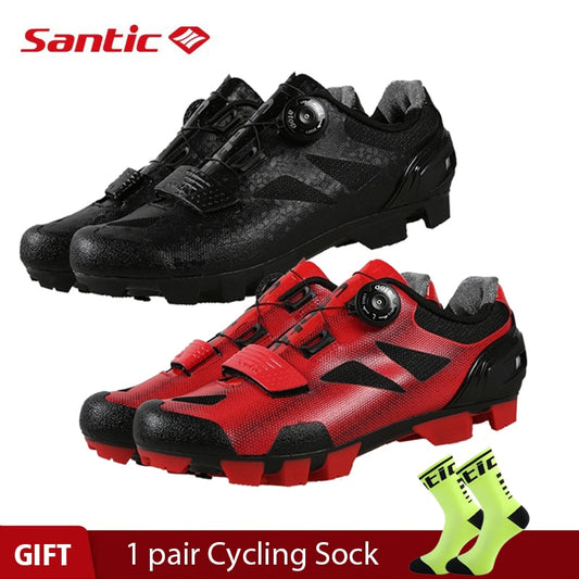 Santic Pro MTB Cycling Shoes: Men's Mountain Bicycle Self-Lock Design BIKE FIELD