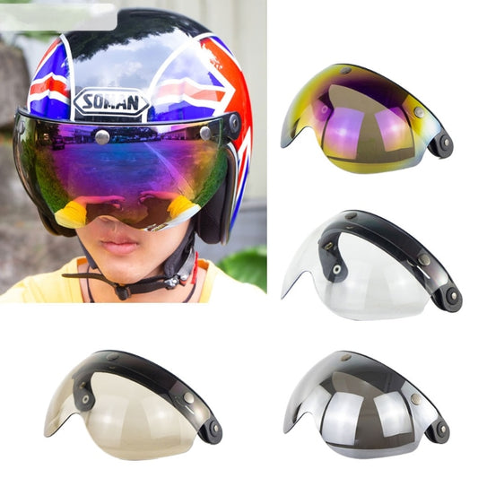 3 Snap 3/4 Helmet Shield with FLIP UP Hinge BIKE FIELD
