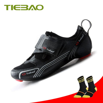 Tiebao Road Bike Shoes Triathlon Sapatilha Ciclismo Men Women Cycling Sneakers Self-locking Breathable Superstar Racing Shoes BIKE FIELD