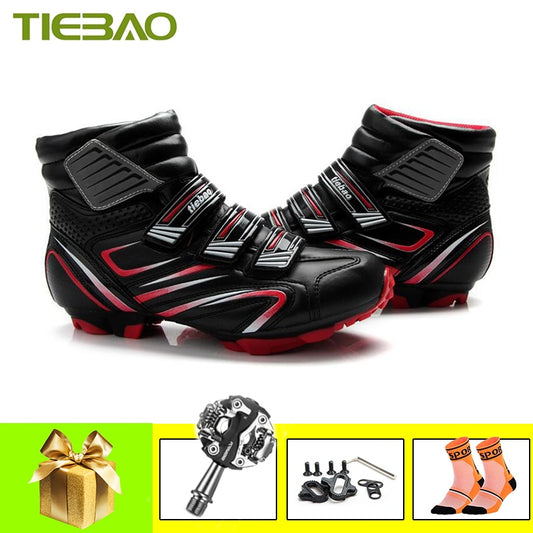 Winter MTB Cycling Shoes: SPD Pedals, Self-Locking Design for Mountain Biking BIKE FIELD