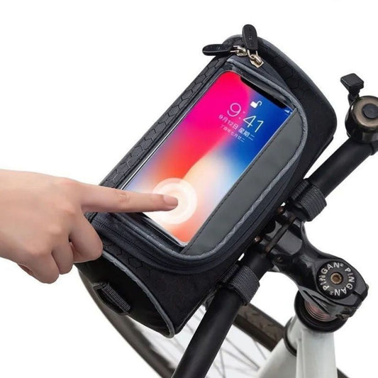 Touch Screen Handlebar Front Tube Waterproof Phone Bag for Scooter BIKE FIELD