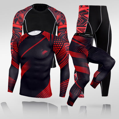 Men's Compression Sportswear Suits Gym Tights Training Clothes Workout Jogging Sports Set Running Rashguard Tracksuit For Men BIKE FIELD