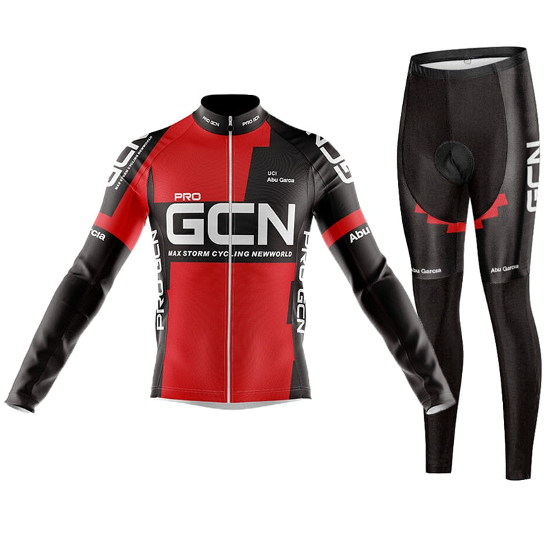 Mountain Bike Cycling Kit: Long Sleeve Jersey & 9D Gel Bib Pants Set BIKE FIELD