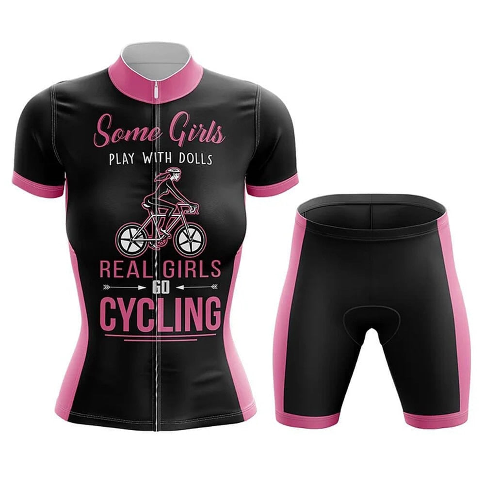 Real Girls Go Cycling Jersey Short Set: Gel Pad, Breathable MTB Road Bike Clothing Kit BIKE FIELD