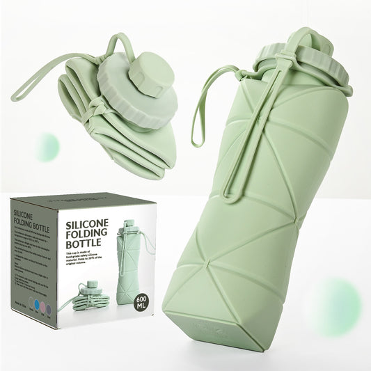 600ml Folding Silicone Water Bottle for Active Lifestyles BIKE FIELD