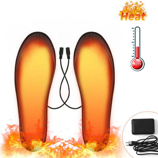 Winter USB Electric Heated Insoles Men Cycling Heated Shoe Insoles Outdoor Sport Skiing Heating Insole Winter Warm 2023 New BIKE FIELD