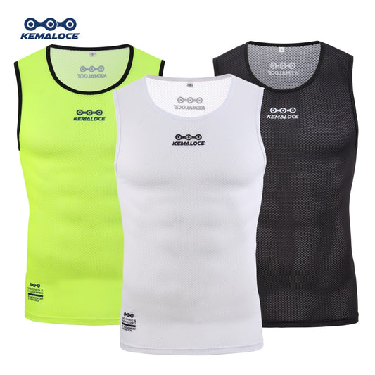 KEMALOCE Breathable Men Cycling Base Layer White 2022 Cool Cycle Sleevess Vest Quick Dry Road Summer MTB Vest Bike Undershirt BIKE FIELD