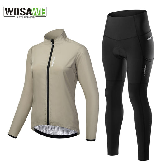 Women's Cycling Suit: Windproof Long Sleeve Jacket with Reflective Stretch Pants BIKE FIELD