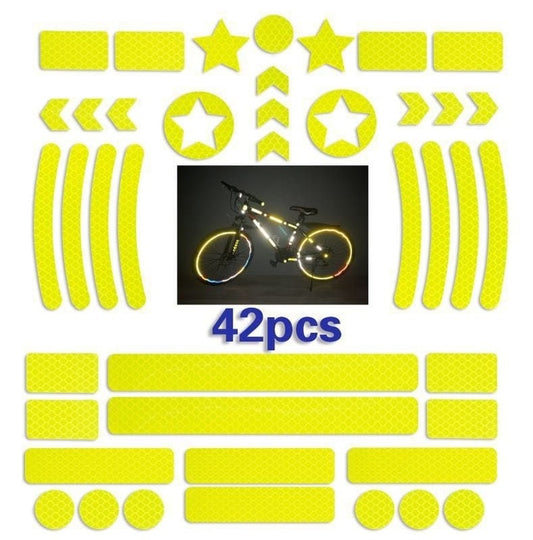 42PCS Bicycle Body Reflective Sticker Night Safety BIKE FIELD